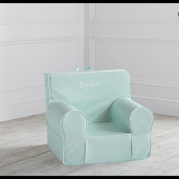 Pottery Barn Kids Other - My First Light Aqua With White Piping Anywhere Chair® Slipcover Only